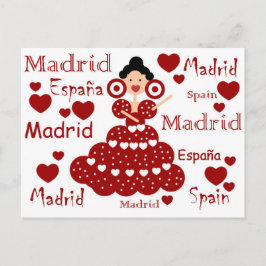 Postal Madrid España muñeca flamenca