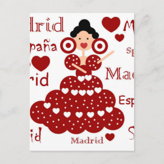 Postal Madrid España muñeca flamenca