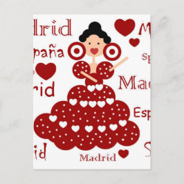 Postal Madrid España muñeca flamenca