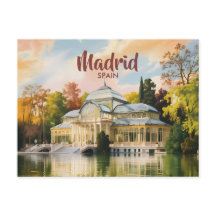 Madrid España Palacio de Cristal Acuarela Viaje