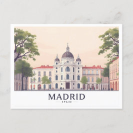 Postal Madrid España Real Palacio Pastel Diseño Vial