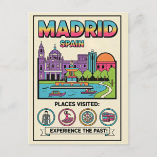 Postal Madrid España Retro Años 90 Viajes 