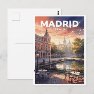 Postal Madrid España Viaje Antiguo