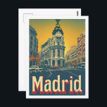 Postal Madrid España Vintage Famoso Travel Place<br><div class="desc">Madrid España Vintage Famoso Travel Place</div>