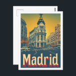 Postal Madrid España Vintage Famoso Travel Place<br><div class="desc">Madrid España Vintage Famoso Travel Place</div>