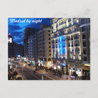Postal Madrid por la noche