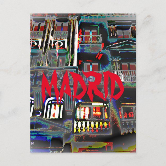 Postal Madrid por la noche en la Gran Vía (España) (Anverso)