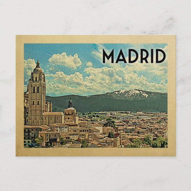 Postal Madrid Postcard España Viaje Vintage (Anverso)