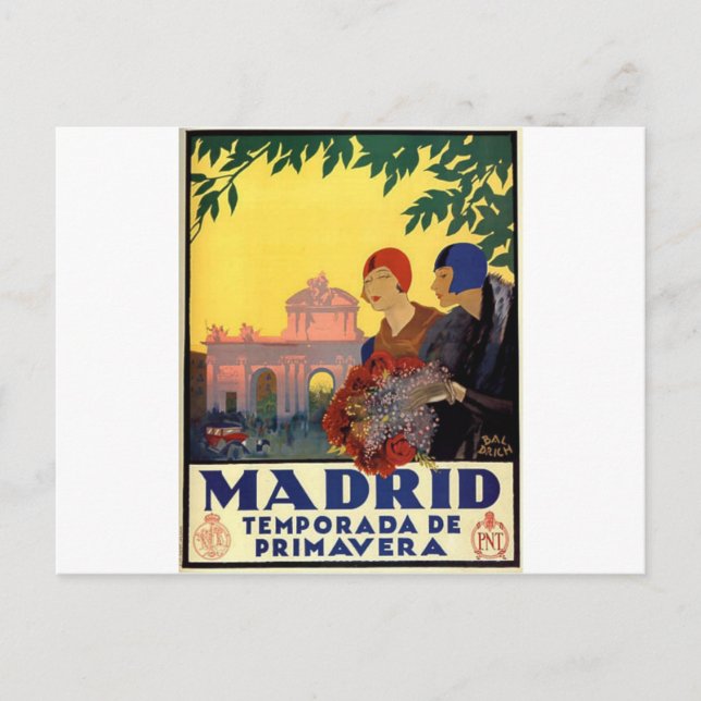 Postal Madrid Temporada de Primavera - Poster de Arte Vin (Anverso)