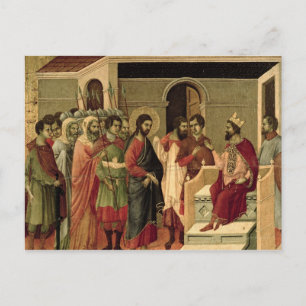 Postal Maesta: Jesús antes de Herodes, 1308-11