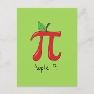 Postal Maestra Apple Pi Symbol Teacher Cute Personalizado
