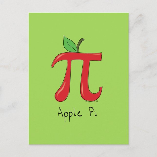 Postal Maestra Apple Pi Symbol Teacher Cute Personalizado (Anverso)