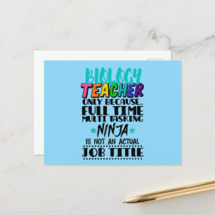 Postal Maestra de Biología Sólo Porque A Tiempo Completo