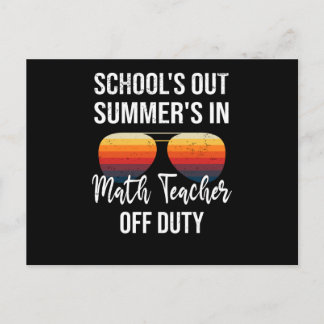Postal Maestra de matemáticas de vacaciones de verano gra
