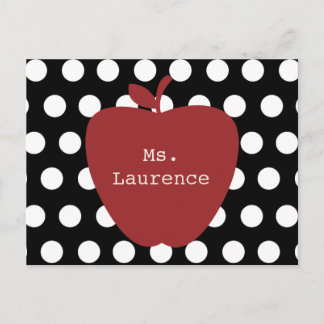 Postal Maestra de Punto de Polka y Apple Rojas