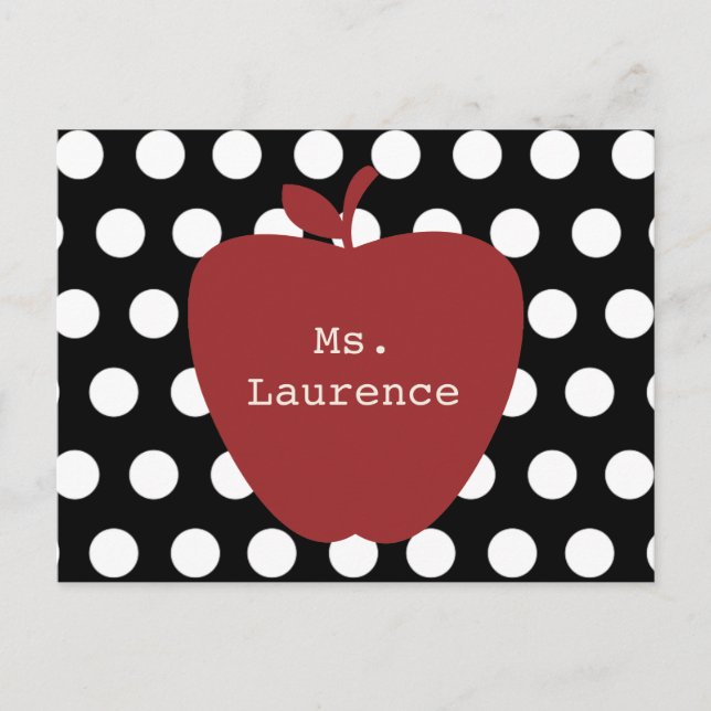 Postal Maestra de Punto de Polka y Apple Rojas (Anverso)