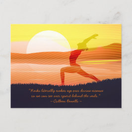 Postal Maestra de Yoga Saludo Sun Media Moon Pose Citas