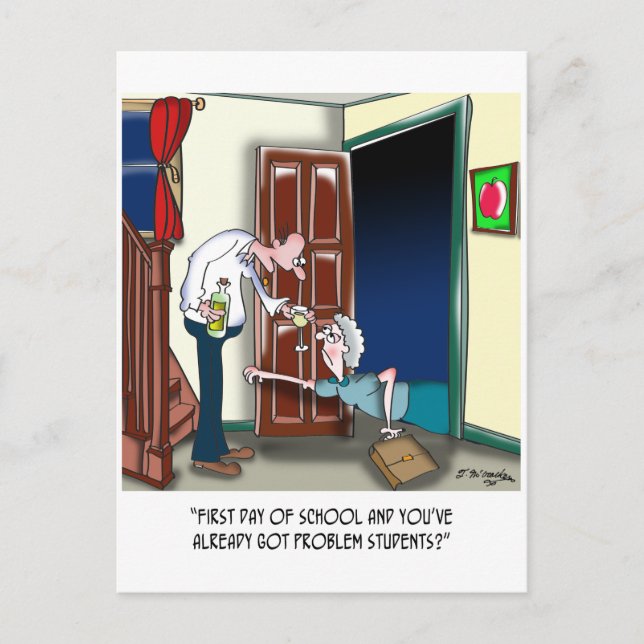 Postal Maestra después del primer día de clases (Anverso)