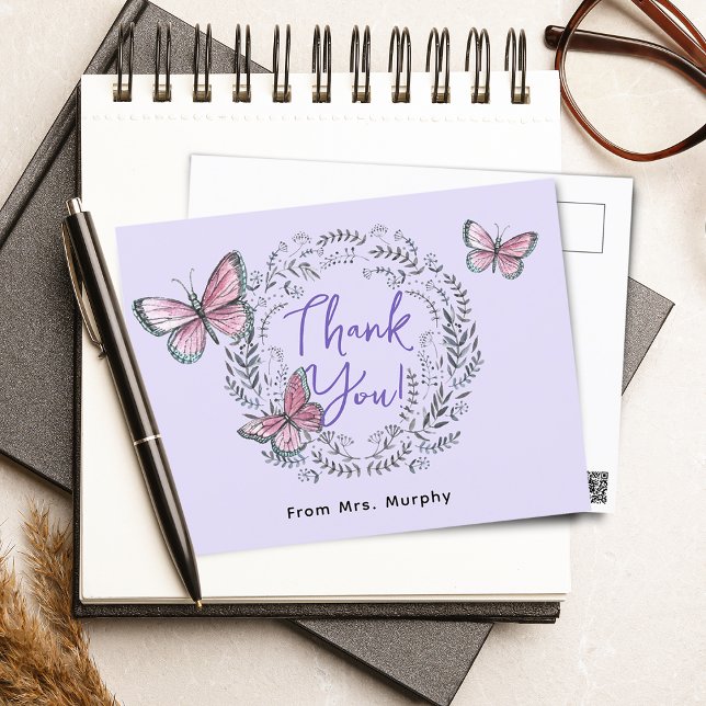 Postal Maestra Mariposa Gracias (Subido por el creador)