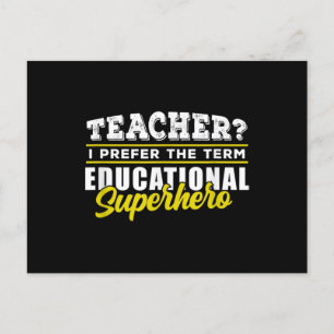 Postal Maestra - Superhéroe educativo - Maestros escolare