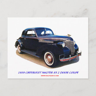 POSTAL MAESTRO DE CHEVROLET DE 1939 85 2 PUERTA