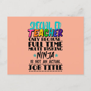 Postal Maestro de Educación Especial Solo Porque Multi Ti