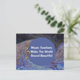 Postal Maestro de Música Gracias Azul Espiral Remolino Es