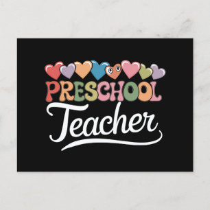 Postal Maestro de Preescolar Primer Día Groovy Regreso a 