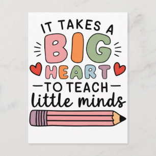 Postal Maestro Se Necesita Un Gran Corazón Para Enseñar M