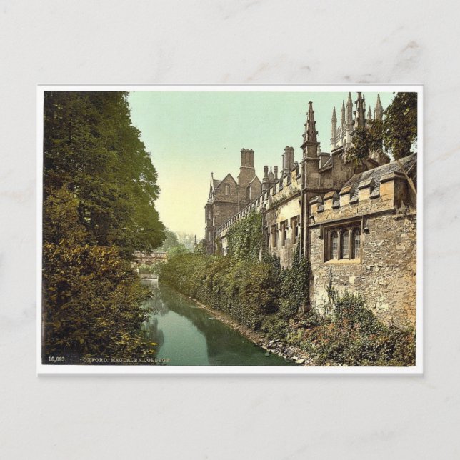 Postal Magdalen College, del río, Oxford, Inglaterra (Anverso)