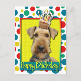 Postal Magdalena del cumpleaños - Airedale