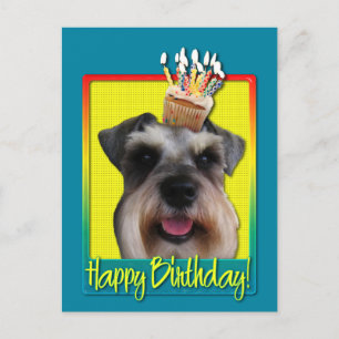 Postal Magdalena del cumpleaños - Schnauzer