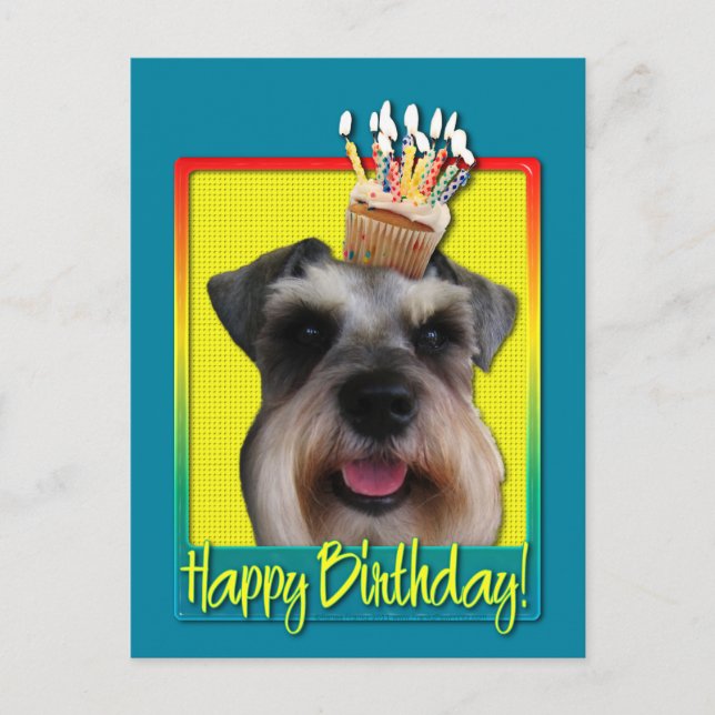 Postal Magdalena del cumpleaños - Schnauzer (Anverso)