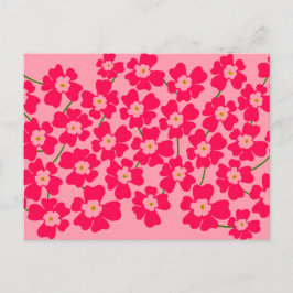 Postal Magenta potencia de las flores rosadas