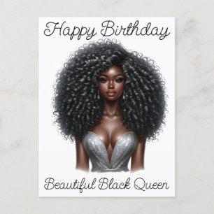 Postal Magia de Chica Negra Cumpleaños Hermana Mujer Mela