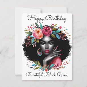 Postal Magia de Chica Negra Cumpleaños Hermana Mujer Mela