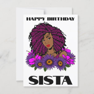 Postal Magia de Chica Negra Cumpleaños Hermana Mujer Mela