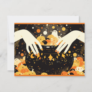 Postal Magia de la Bruja en Halloween Cauldron