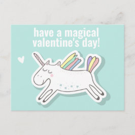 Postal Magia El día de San Valentín - Cute Kids Unicorn P