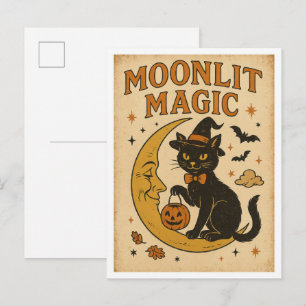 Postal Magia Lunar de Halloween Vintage