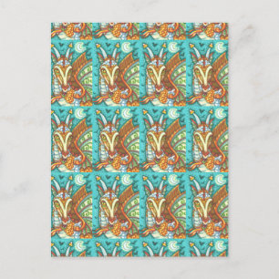 POSTAL MAGIC CANDY CORN DRAGON, HALLOWEEN FANTASY