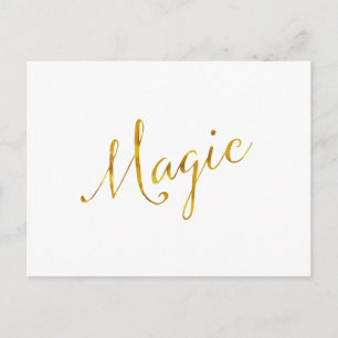 Postal Magic Quote Faux Relieve metalizado dorado Cita Hu