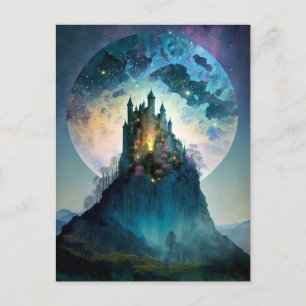 Postal mágica del castillo de la fantasía