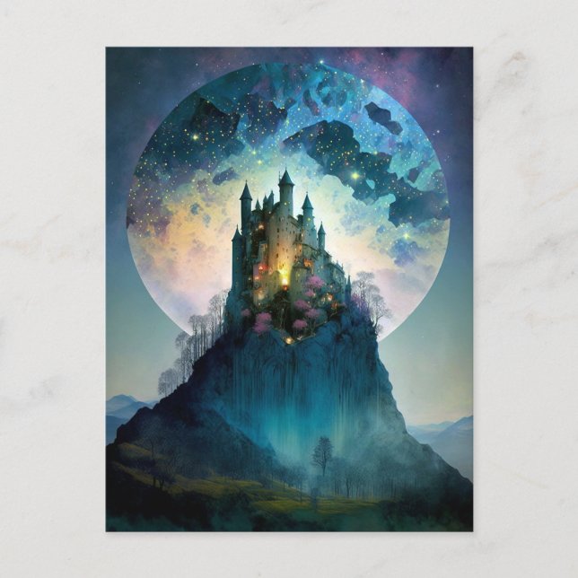 Postal mágica del castillo de la fantasía (Anverso)