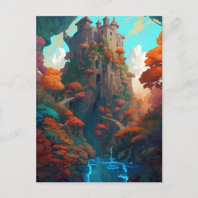 Postal mágica del castillo de la fantasía (Anverso)