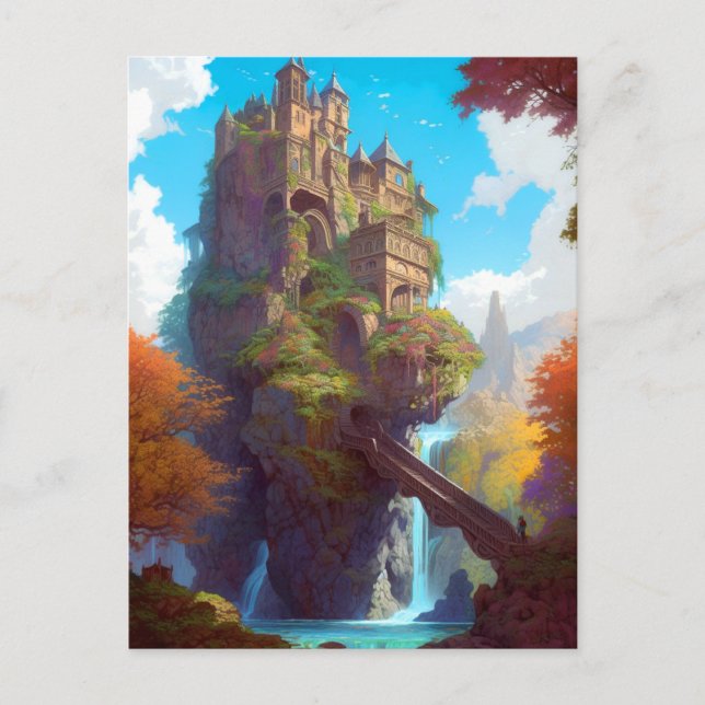 Postal mágica del castillo de la fantasía (Anverso)