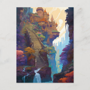 Postal mágica del castillo de la fantasía