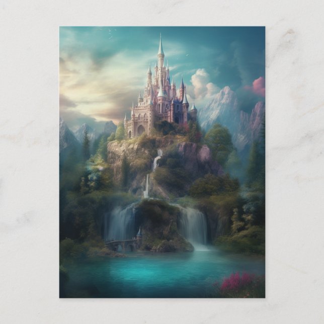 Postal mágica del castillo de la fantasía (Anverso)