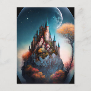 Postal mágica del castillo de la fantasía