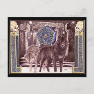 Postal mágica del lobo celta